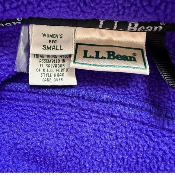 Vintage LL Bean Fleece Long Sleeve 1/4 Zip Size Small Purple Pullover High Neck - Picture 8 of 14